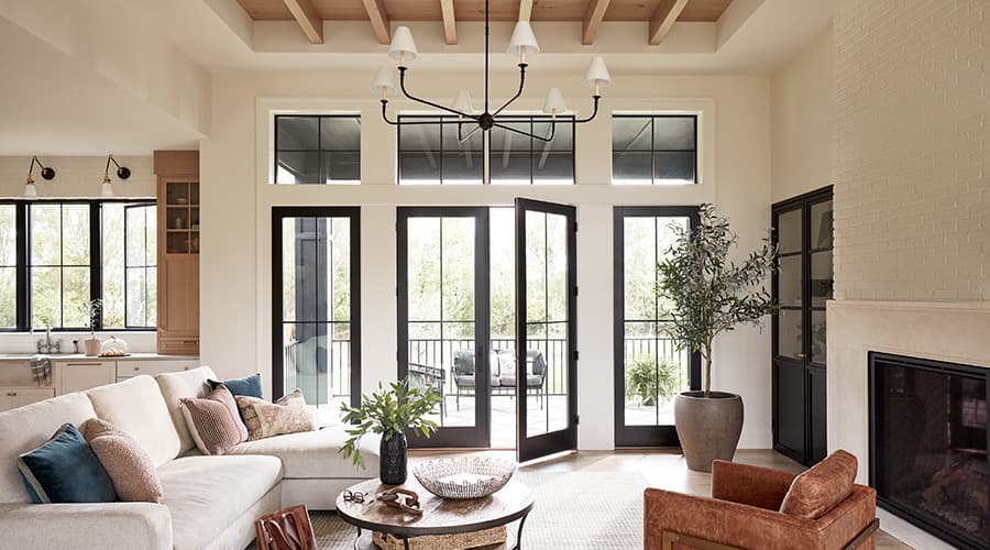 pella-patio-doors-2 an indoor view of a living room with pella patio doors